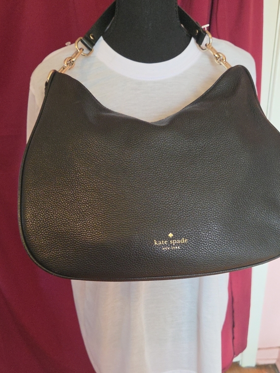 kate spade Handbags - kate spade Black Pebbled Leather Shoulder Hobo with Gold Hardware.